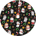 Funny Cats Christmas Tree Skirt, 30 Inch Xmas Tree Mat for Holiday Party Home Decor Indoor Outdoor Use with Adorable Cat Designs 48"