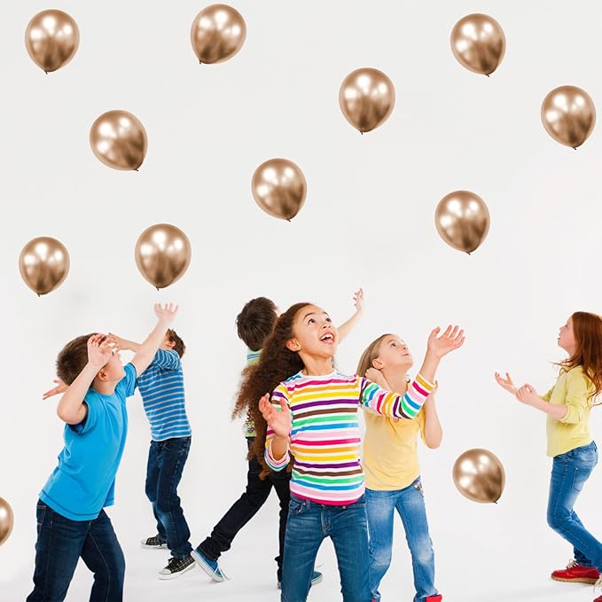 Champagne Gold Balloons 60pcs 5inch Small Metallic Champagne Latex Balloon for Balloon Garland Arch Chrome Champagne Balloons 5'' Round Mini Birthday Party Decoration DIY Engagement Anniversary
