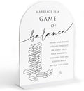 Jenga Guestbook Wedding Sign, White Arch Acrylic Sign, Guest Book Wedding Reception, Bridal Shower Decor, Engagement Party Decor, Centerpiece Table Decorations Party for Bride and Groom-8