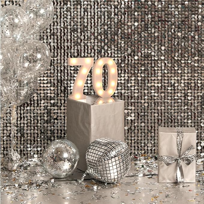 Marquee Numbers Light up Numbers, 0-9 Number Battery Powered LED Light, White Plastic Numbers Sign, Night Light Number Decor for Graduation Engagement Wedding Baby Shower Birthday (Number 7)