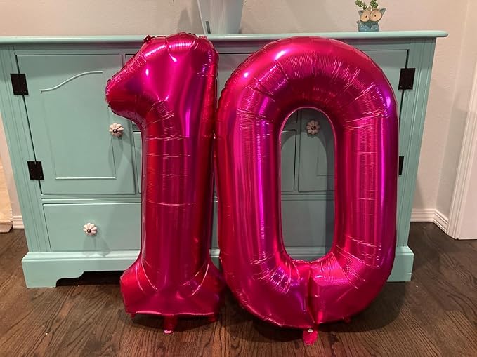 Number 0 Balloons 40 Inch Hot Pink Number Balloons for 10 20 30 40 50 60 70 80 90 100 Numbers Balloon Birthday Decorations Wedding Event Baby Shower
