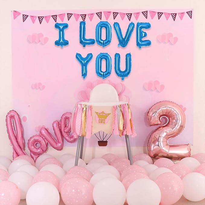 75pcs 16" Happy Birthday Balloon Banner, Blue Balloons Letters, Personalized Mylar Foil Birthday Decorations includes 2 Sets A- Z, 1 set Number 0-9 "HAPPY BIRTHDAY" letters
