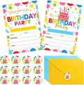 Colarr 24 Pack Birthday Invitations with Envelopes and Stickers Birthday Party Invitations Cards for Baby Shower Party Favors Supplies