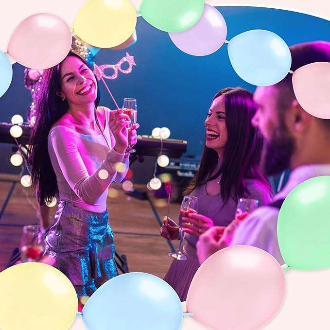 Link Balloons 12 Inch - 100 Pcs Quick Link Balloon Latex Linking Balloons Connected Linkable Balloon Birthday Wedding Party Decorations(Macaron Color)