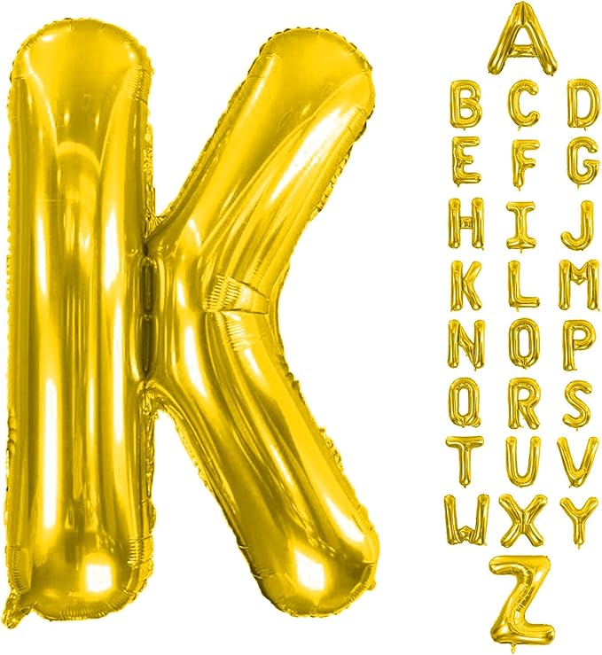Letter Balloons 40Inch Large Giant big Foil Mylar Gold Balloons K for Birthday Party Decorations