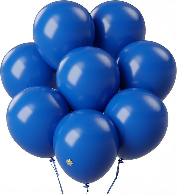 AFTERLOON® Biodegradable Balloons 50 pcs Blue 10 Inch, Matte Color Thickened Extra Strong Latex Helium Float, for Baby Shower Gender Reveal Garland Arch Wedding Birthday Party Decorations