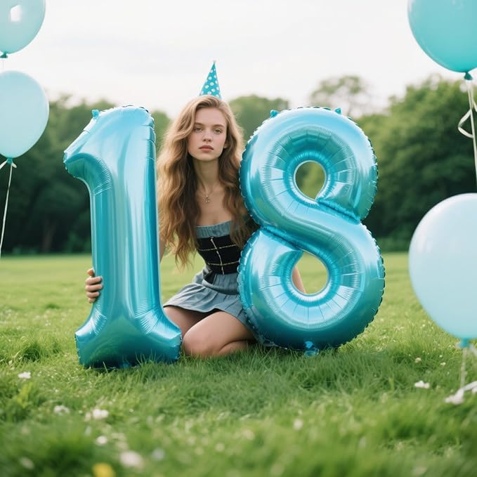 40 Inch Number 8 Balloon Jumbo Dark Blue Digit Foil Balloon for 18 28 38 80 Graduation Anniversary Party Supplies 88th Birthday Photo Booth Backdrop for Boys Girls