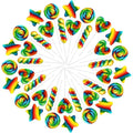 Carnival Lollipops Rainbow Twist, Swirls, and Round Lolly-pops Unicorn Party Favors - Individually Wrapped Rainbow Candy Suckers & Lollipops Great for Birthday Parties, Pinata, Easter Candy - 50 Count