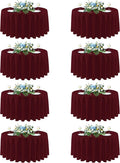 sancua Round Tablecloth 108 Inch Diameter, 8 Pack Burgundy - Circle Polyester Fabric Table Cloth for Chiristmas Party Reception Banquet Birthday, Washable Formal Table Cover (Fit 42-96 Inch Tables)
