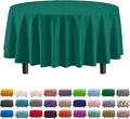Exquisite Party Solids 6-Pack Premium Plastic Tablecloth 84in. Round Plastic Table Cover - Dark Green