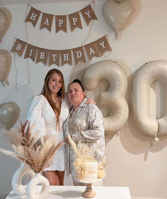 50 Balloon Number, Cream Number 50th Birthday Balloons 40 Inch, 50 Years Old Cream Birthday Decorations for Men Women, 50th Anniversary Decorations