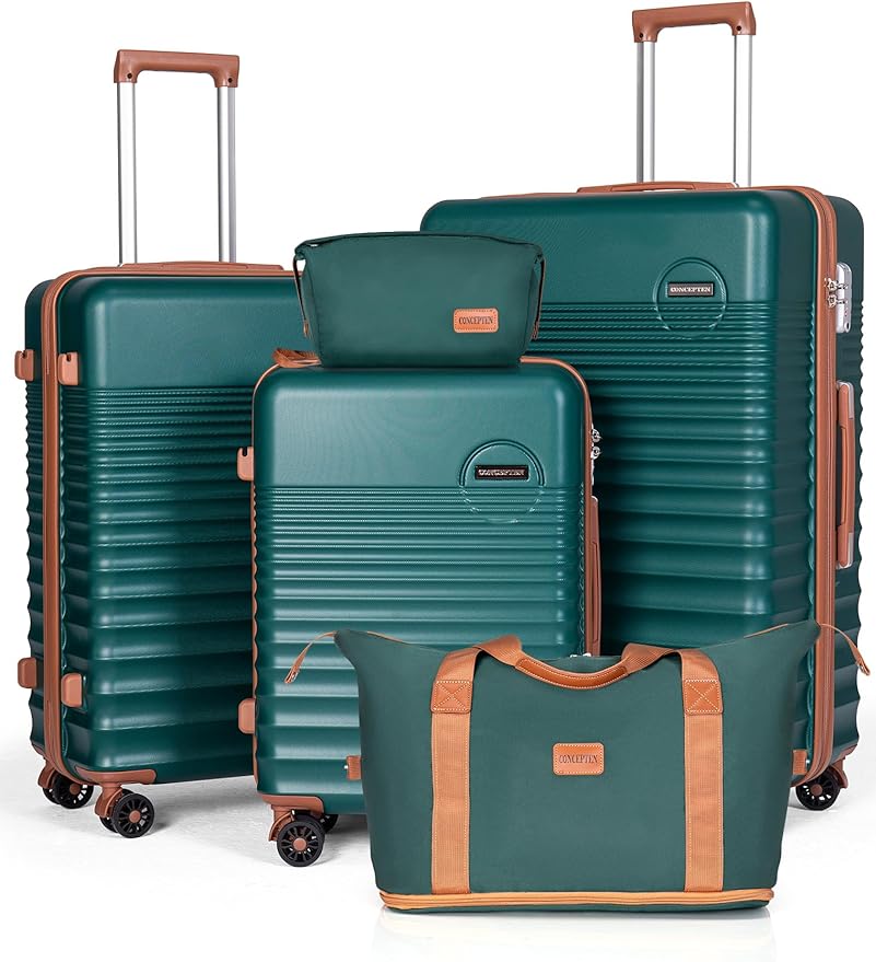 CONCEPTEN Luggage Sets 5 Piece, Suitcases with Wheels, Hardshell Suitcase Set, ABS Carry on Luggage Set with TSA Lock, Travel Luggage