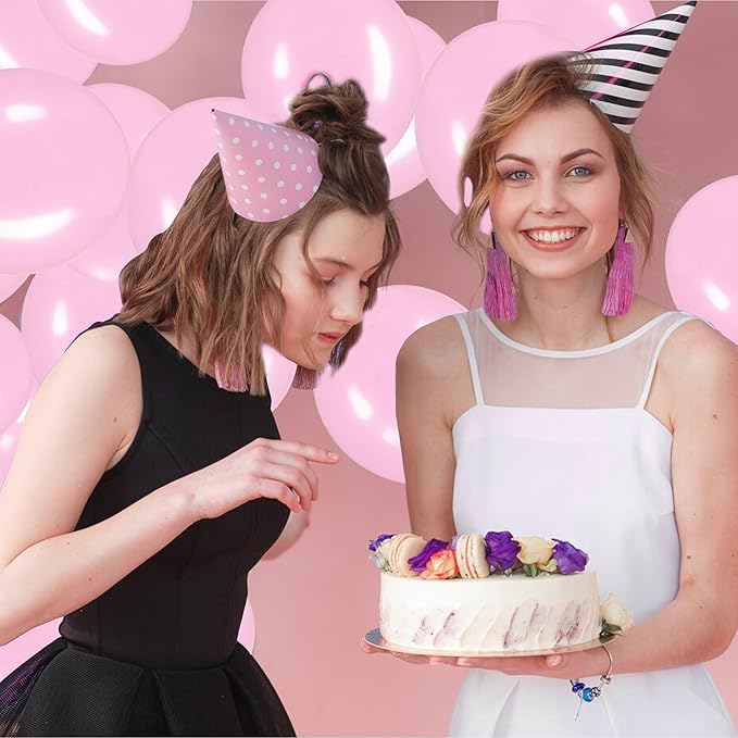 Link Balloons 6 Inch - 100 Pcs Quick Link Balloon Latex Linking Balloons Connected Linkable Balloon Birthday Wedding Party Decorations(Baby Pink)
