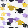 Black Purple and Gold Graduation Garland Graduation Party Decorations Class of 2026 Grad Cap Garland Banner Streamers for Grad Party Hanging Decorations 39Feet