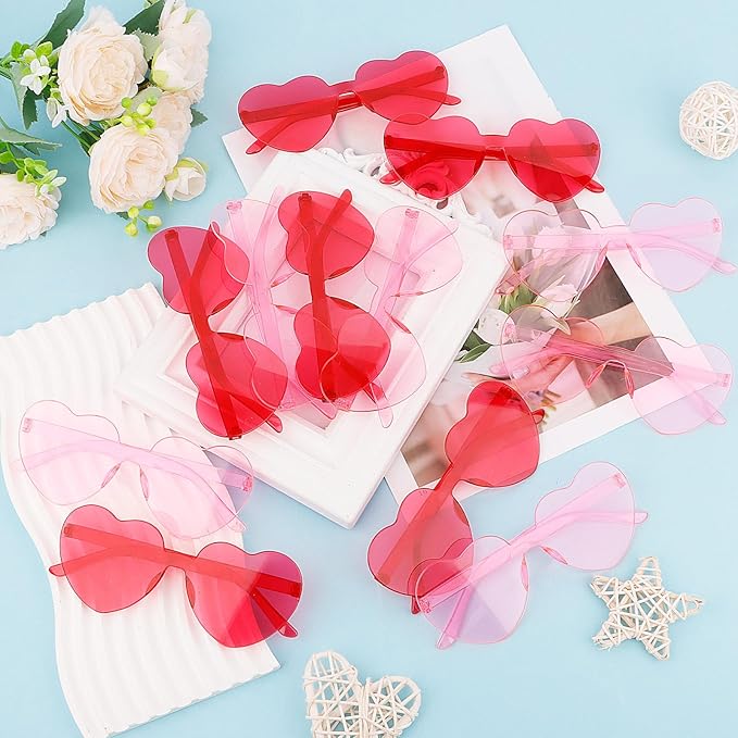 Heart Sunglasses 12/18/24 Pcs Heart Shaped Glasses for Women Cute Funny Party Glasses Party Favors Accessories