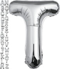 40 inch Silver Letter T Balloon, Big Size Alphabet Foil Mylar Helium Balloons for Birthday Party Celebration Wedding Anniversary Baby Shower Decorations Supplies Alphabet T