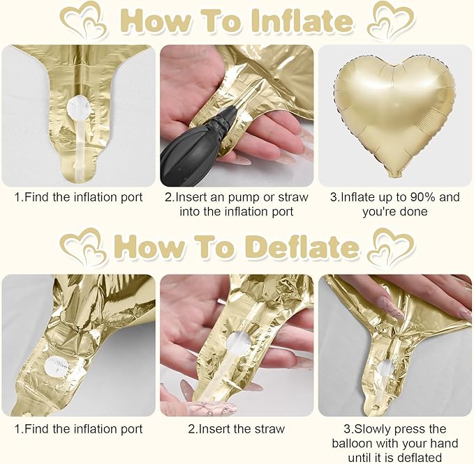 Cream White Heart Balloons,12Pcs Sand White Gold Heart Shaped Foil Balloons,18Inch Beige Helium Polyester Film Balloon for Boho Baby Shower Birthday Bridal Shower Wedding Party Decorations
