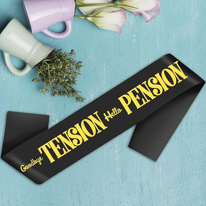 Elegant Retired Sash with Gold Foil - Funny Black Retirement Party Sash Decorations for Both Women and Men Retirement Party Supplies & Large Enough Size (35.6x3.74 inch)