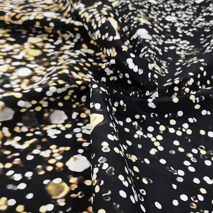 SJOLOON Black and Gold Backdrop Gold Spots Backdrop Vinyl Photography Backdrop Vintage Background for Family Birthday Party Newborn Studio Props 11547(10x8FT)