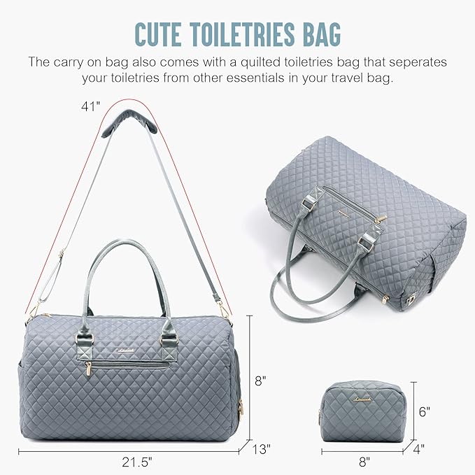 LOVEVOOK Travel Duffle & Weekender Bag for Women - Carry On, Overnight, Gym & Mommy Hospital Bag with Toiletry & Shoe Compartment