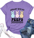 LAZYCHILD Women Easter Teacher Shirts: Funny Treat All with Kindness T-Shirt Bunny Rabbit Tee Tops