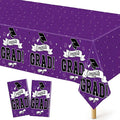 QZYL 2 Pcs Graduation Tablecloth, 108" X 54" Plastic Graduation Decorations 2026, Rectangle Purple Table Cloths for Grad Decor Party Supplies, Disposable Tablecover for Class of 2026 Congrats Grad