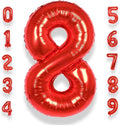 AULE 40 Inch Big Red 8 Balloon Number Large Foil Helium Number Balloons 0-9 Jumbo Giant Happy 8th Birthday Party Decorations for Boy or Girl Huge Mylar Anniversary Party Supplies