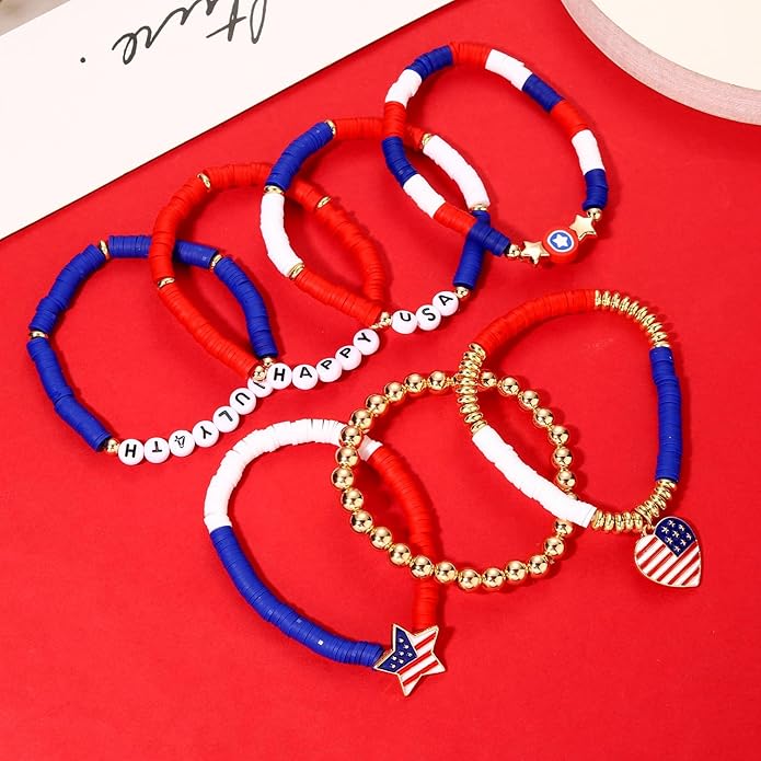 Surfer Heishi Bracelets for Women Stackable Rainbow Vinyl Disc Clay Beaded Stretch Bracelets Elastic Layering Friendship Bracelets Boho Summer Beach Jewelry