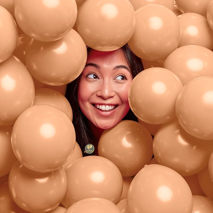 AFTERLOON® Biodegradable Mini Balloons 100 pcs Nude 5 Inch, Matte Color Thickened Extra Strong Latex Helium Float, Baby Shower Gender Reveal Garland Arch Wedding Birthday Party Decorations