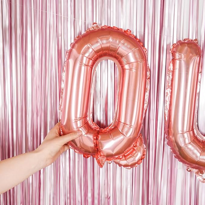 Restaurantware-Balloonify 16 Inch Letter Balloon, 1 Alphabet Party Balloon - Letter Q, Self-Sealing, Rose Gold Foil Mylar Finish, Hanging Loop, Decoration For Birthday, Wedding, Or Graduation