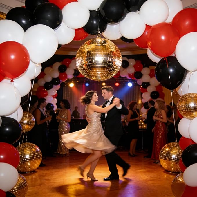 320 Pcs Red Black Balloons 12 Inch Black Red and White Bulk Latex Balloon, for Birthdays Weddings Party Graduation Racing Car Poker Card Decorations Supplies