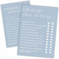Minimalism Baby Shower Game Kits - Mist Blue - Guess Who Mommy Or Daddy - 30 Fill In Style Game Cards Each Set, Party Favor, Gender Reveal, Baby Announcement - A03
