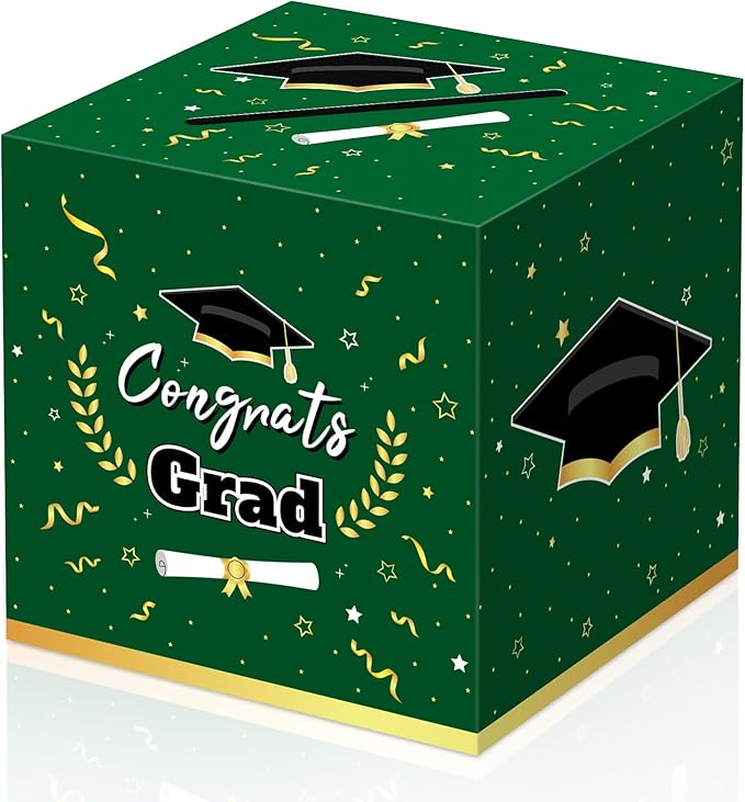 Graduation Decorations 2026 Green Graduation Card Box Graduation Party Decorations,Graduation Box,Congrats Grad Gifts Box for 2026 Graduation Party Supplies Favors