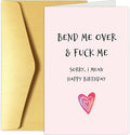 Chenive Dirty Birthday Card for Husband Boyfriend, Rude Husband Birthday Card from Wife, Naughty Boyfriend Birthday Card from Girlfriend, Funny Sexy Bday Card for Him, Bend Me Over & Fuck Me