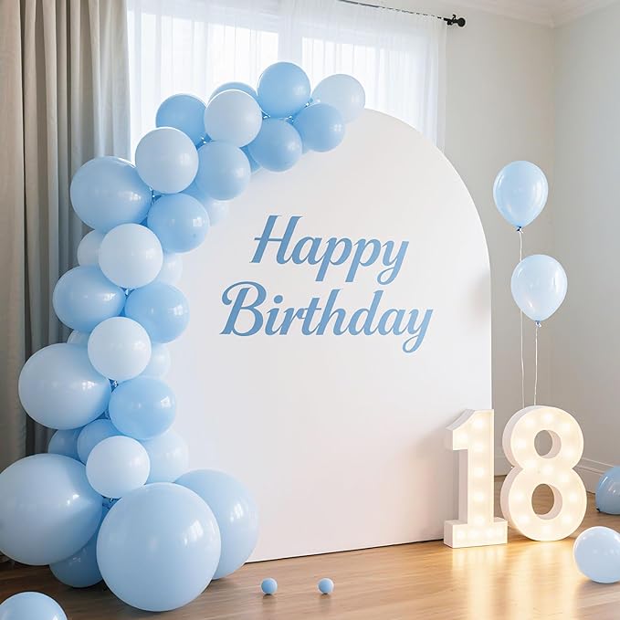 Pastel Blue Latex Party Balloons 10 Pack 36 inch Round Light Blue Balloons for Wedding Baby Shower Gender Reveal Birthday Party Decoration