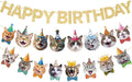 Cat Happy Birthday Banner - Cat Birthday Decorations Party Decor Supplies for Kids, Boys, Girls