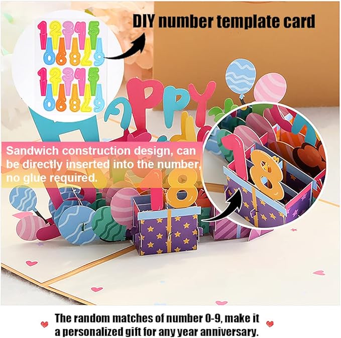 3D Pop Up Birthday Card - Elegant Pink Butterfly Floral Cake Pop-Up Greeting Card for Women, Mom, Wife, Daughter, Sister - Laser Cut Handmade Birthday Gift Card - Includes Premium Envelope and Note Card