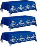 3-Pack Father's Day Tablecloth, Fathers Day Party Decorations, 54" x 108" Blue Plastic Disposable Table Covers, Father's Day Party Supplies