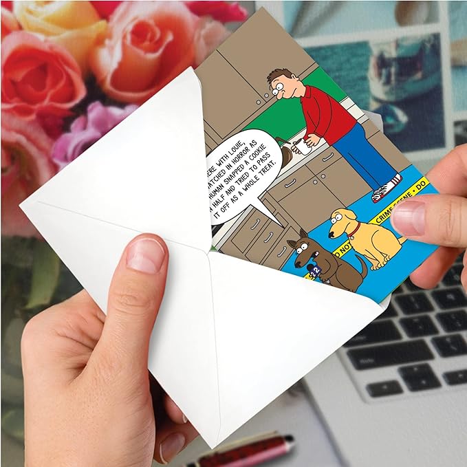 NobleWorks 1 Funny Dog Lovers Birthday Card - For Men, Women | Animal Puppy Jokes, Bday Notecard for Him, Her - Treat Crime C10263BDG