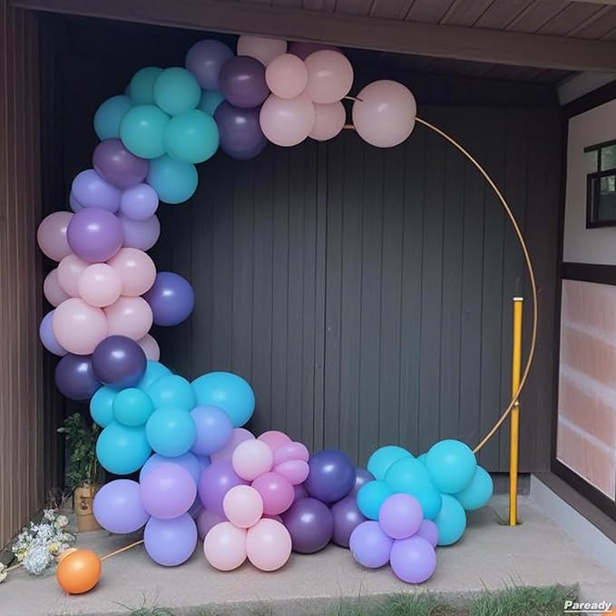 Mermaid Balloon Arch Kit, 120pcs Blue Purple Balloon Garland Arch Kit With Silver 4d Foil Balloons Teal Blue For Mermaid Themed Birthday Party Baby Shower Wedding Bachelorette Anniversary Decoration