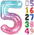 Starry Sky Number 5 Balloon 40 Inch, 5th Birthday Party Decorations for Children, Giant 5 Foil Balloon for Party Supplies