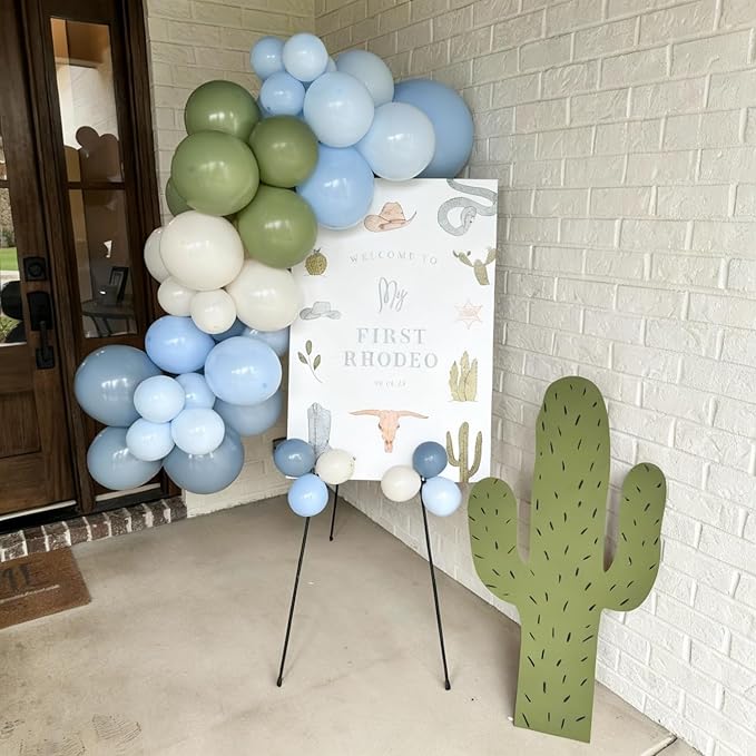 Sage Green Dusty Blue Balloons, 60Pcs 12 Inch Sage green Dusty blue Light Green Blue Sand White Balloons for Boho Baby Shower Bridal Shower Gender Reveal Anniversary Birthday Party Decorations