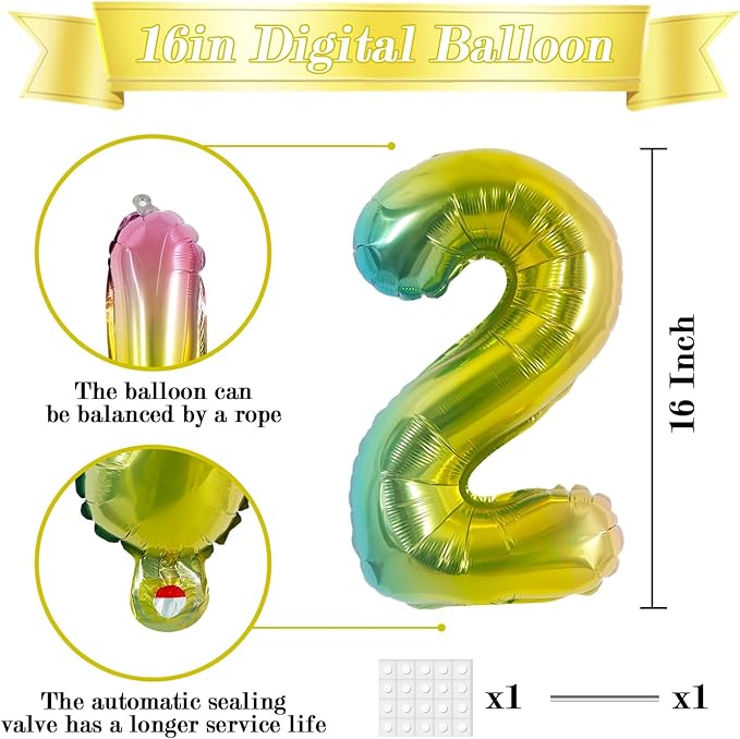 TONIFUL Balloons 16 Inch Colorful 0-9 Number Mylar Foil Balloons 10 Pcs Custom digitalal Balloons for 2026 New Year Eve Birthday Party Engagement Graduations Anniversary Baby Shower