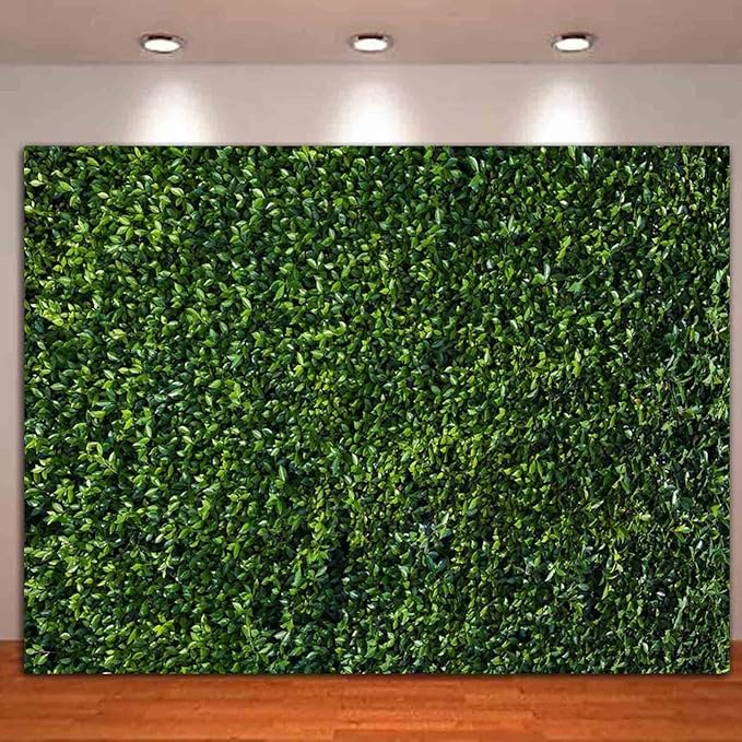 Nature Spring 3D Green Leaves Theme Photo Background Wedding Birthday Party Newborn Baby Shower Photography Backdrops Zoo Decor Shoot Props Bannner (9X6 FT)