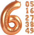 Orange 6 Balloon, Number Balloons 40 Inch, Orange Party Supplies 6th Balloons for Birthday, 6 Birthday Balloon, Number 6