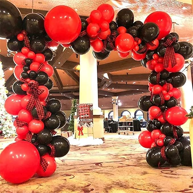 200 Pcs Red and Black Balloons 5 Inch Latex Matte Mini Small Balloon Garland Arch Kit for Baby Shower Birthday Bridal Shower Wedding Anniversary Party Decorations