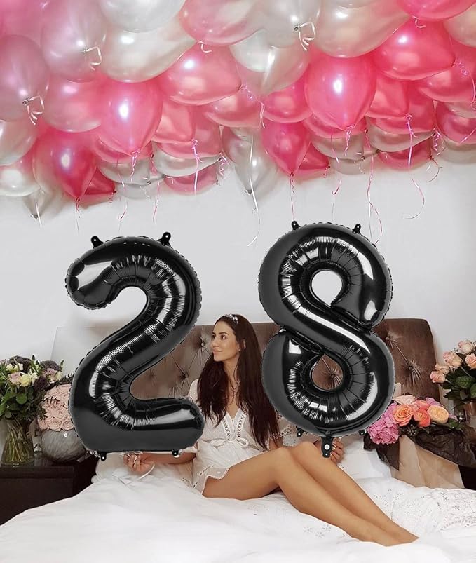 Numbers Balloon 3, 40 Inch Large Black Balloon for Three Year Old Birthday Decor, 3 13 30 31 Birthday Party Decorations for Wedding Supplies