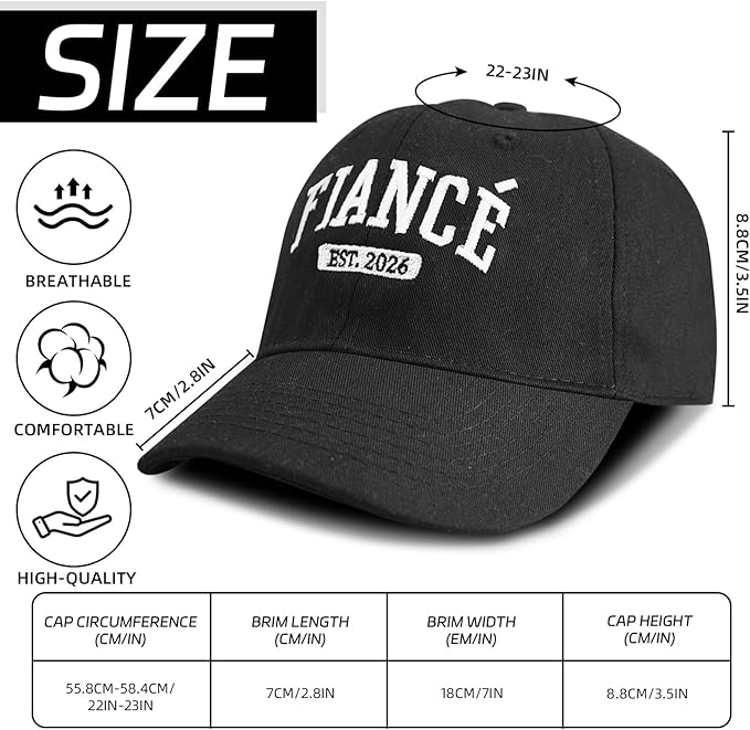 Embroidered Baseball Cap Women Men Engagement Anniversary Honeymoon Wedding Gifts Newlyweds Couples Adjustable Hats