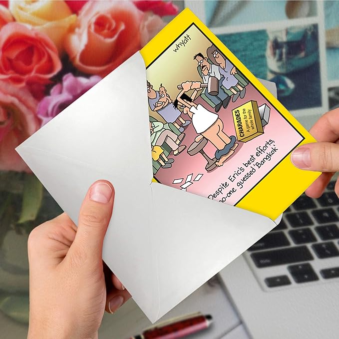 NobleWorks Funny Birthday Greeting Card with 5 x 7 Inch Envelope (1 Card) Bday Bangkok Family Game 8300Z