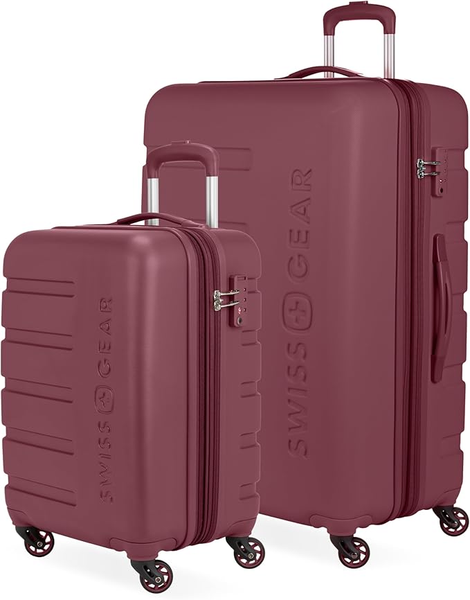 SwissGear 7366 Signature Hardside Expandable Luggage with Spinner Wheels, TSA Lock, Cup-Holder, Merlot, 2-Piece Set (19/27)